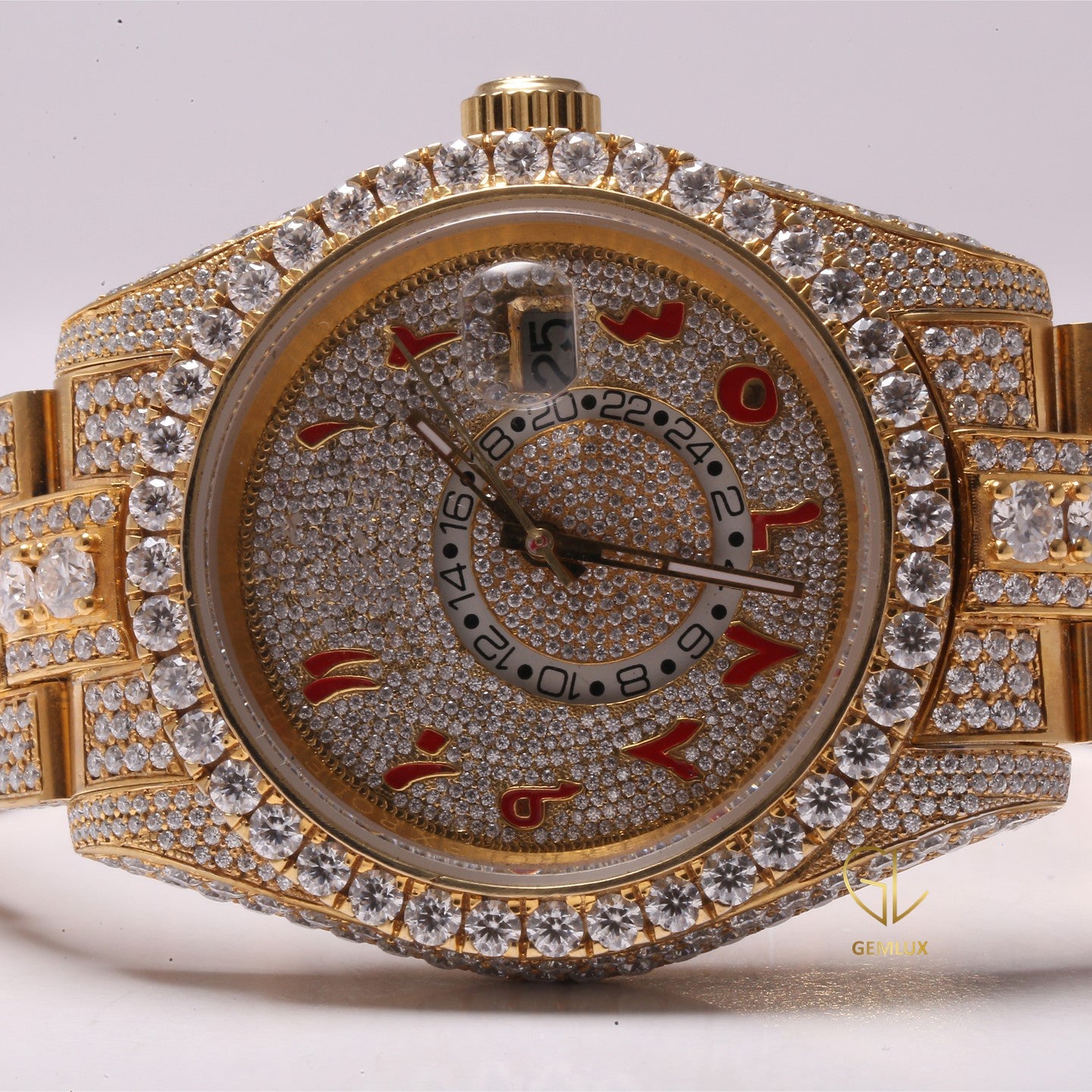 Bling Bling Moissanite Arabic Dial Hip Hop Watch