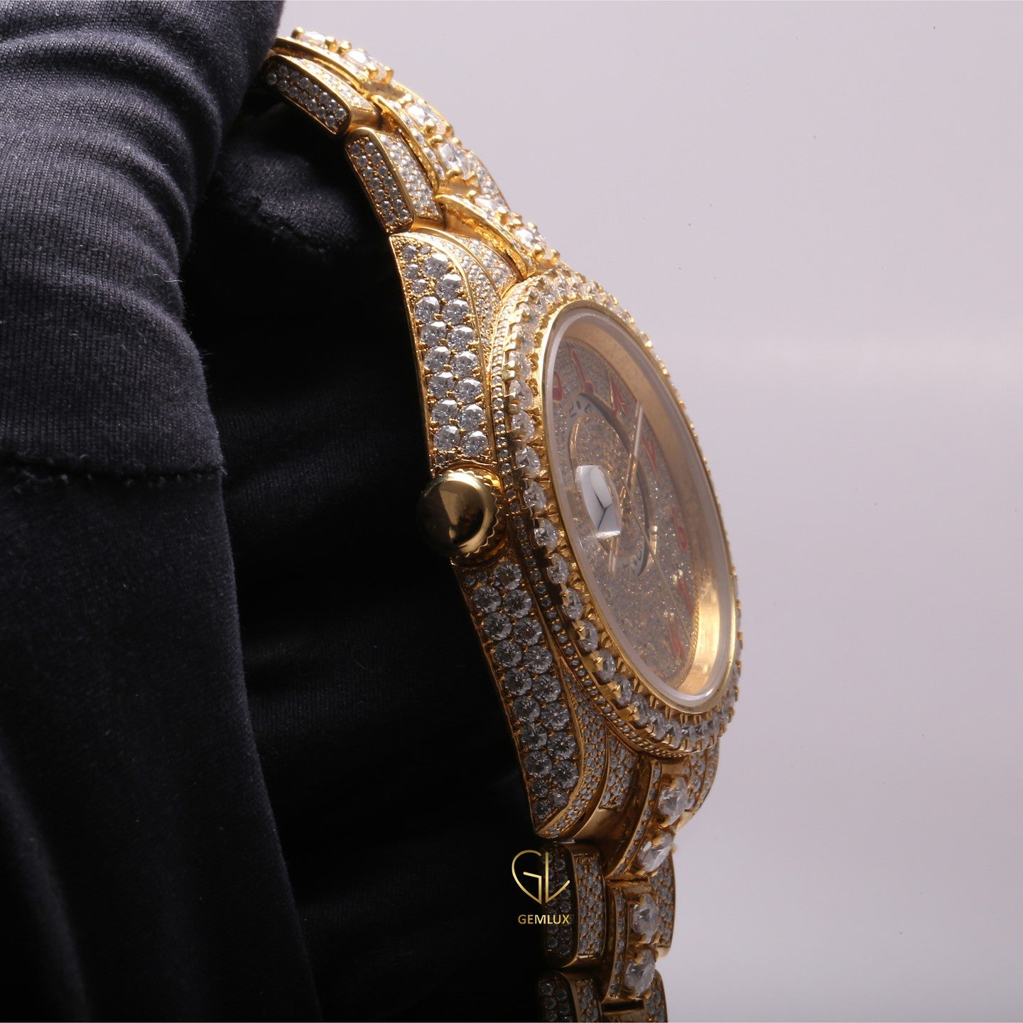Bling Bling Moissanite Arabic Dial Hip Hop Watch