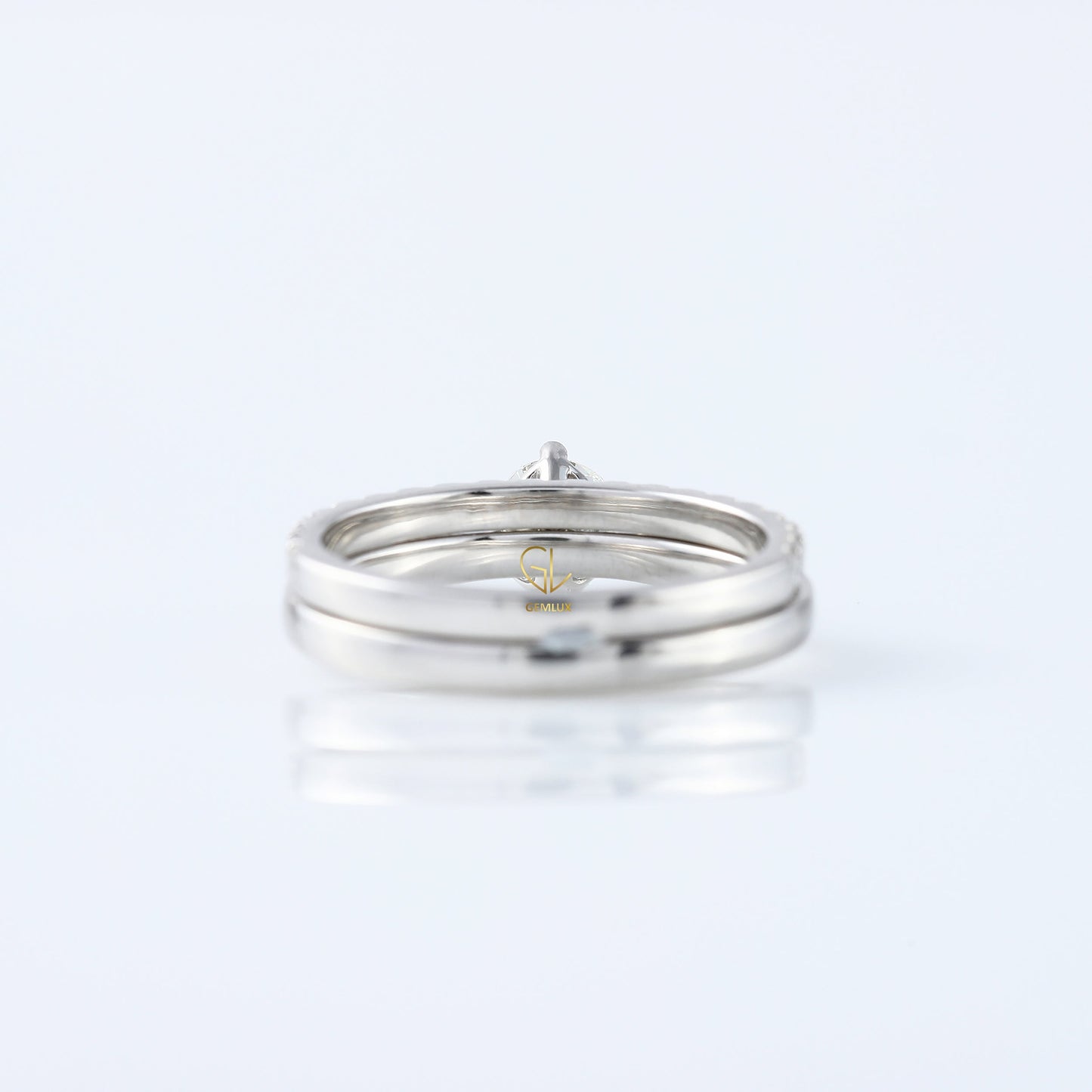 Round Cut Lab Grown Solitaire Diamond Ring With Matching Eternity Wedding Ring Set