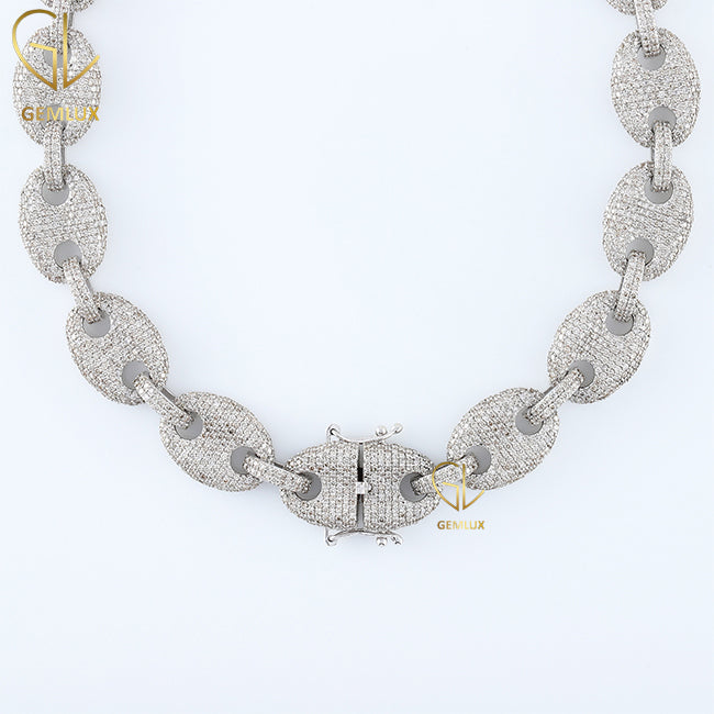 Iced Out VVS Moissanite Diamond Coffee Bean Chain