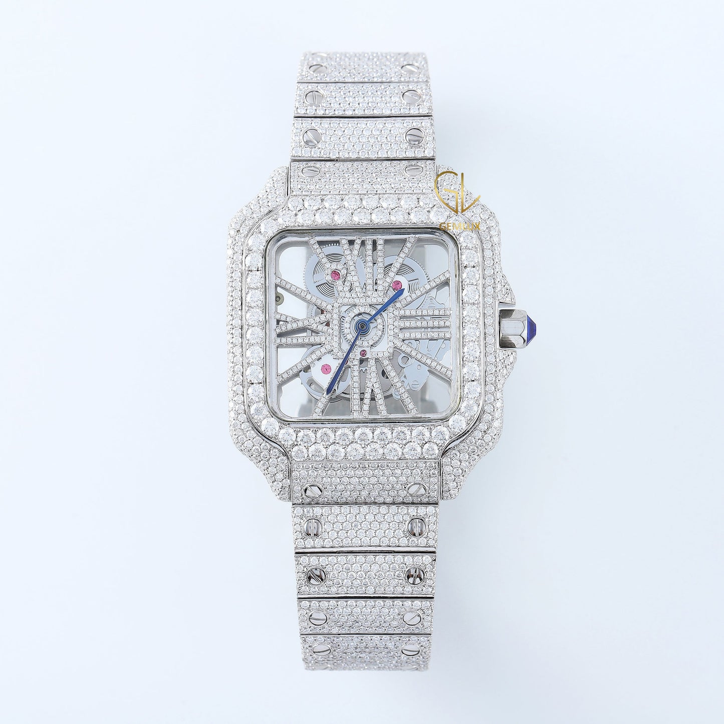 Bling Bling Square Dial VVS Moissanite Diamond Hip Hop Watch
