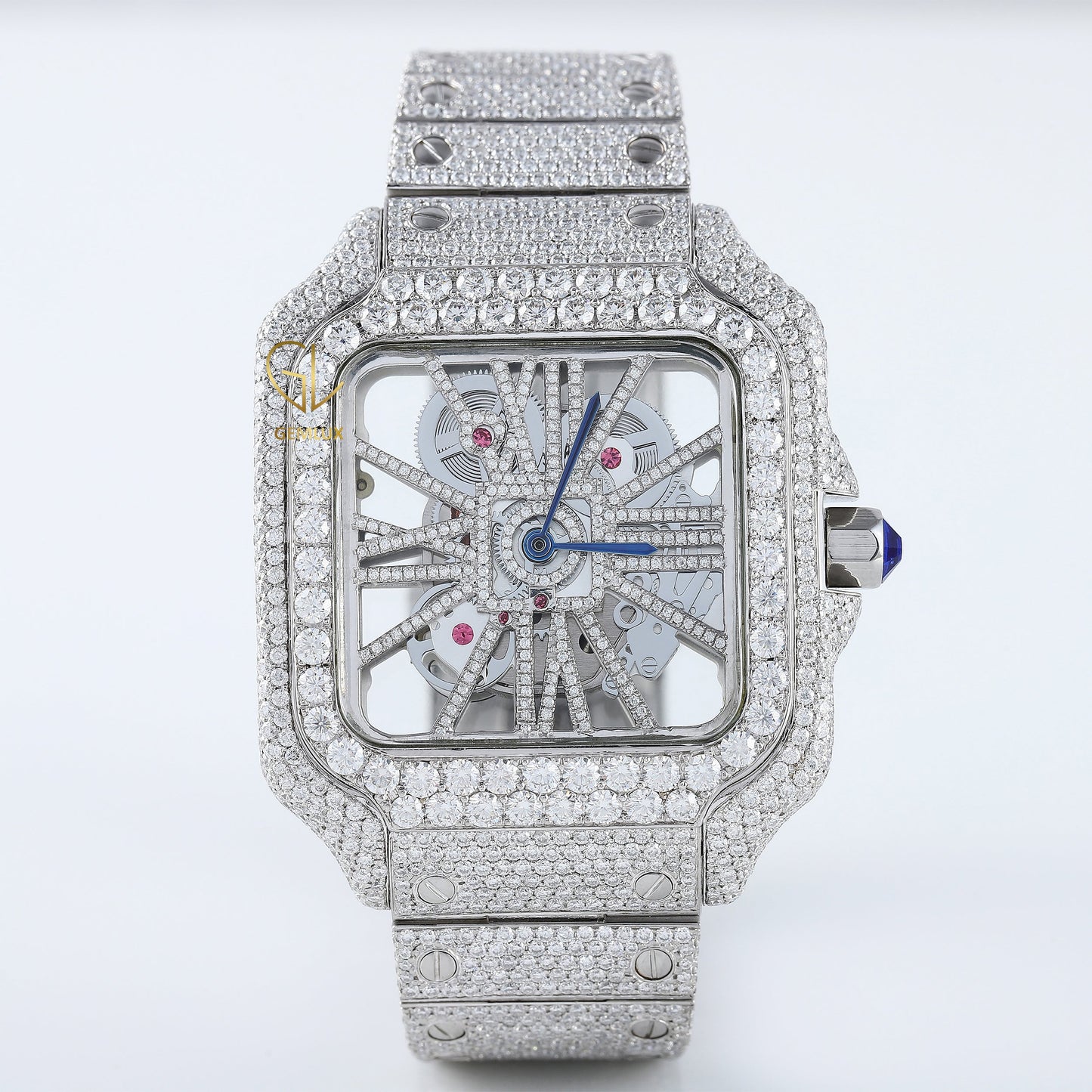 Bling Bling Square Dial VVS Moissanite Diamond Hip Hop Watch