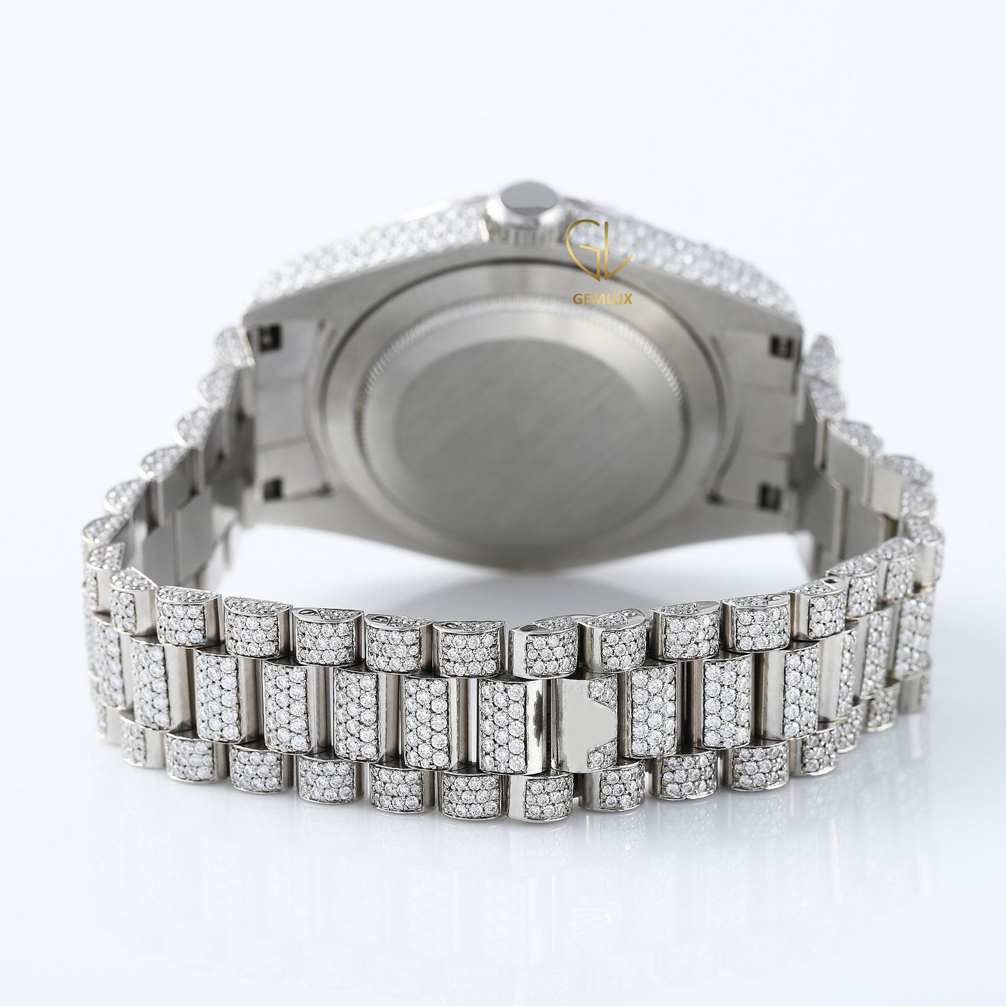 Iced Out VVS Moissanite Diamond Roman Dial Wrist Watch