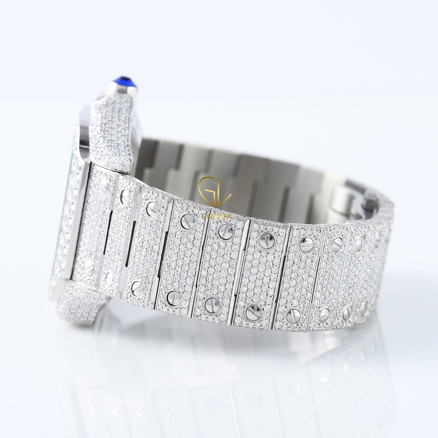 Bling Bling Square Dial VVS Moissanite Diamond Hip Hop Watch