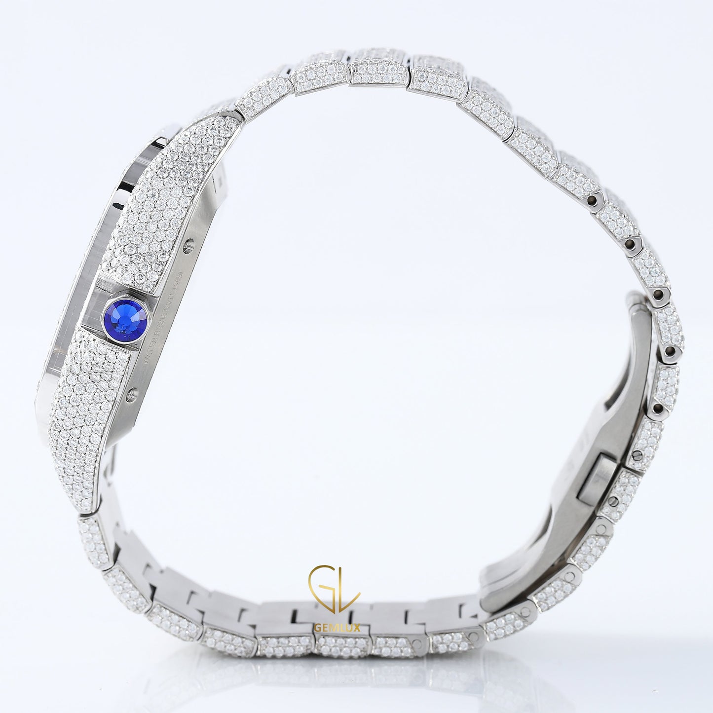 Bling Bling Square Dial VVS Moissanite Diamond Hip Hop Watch