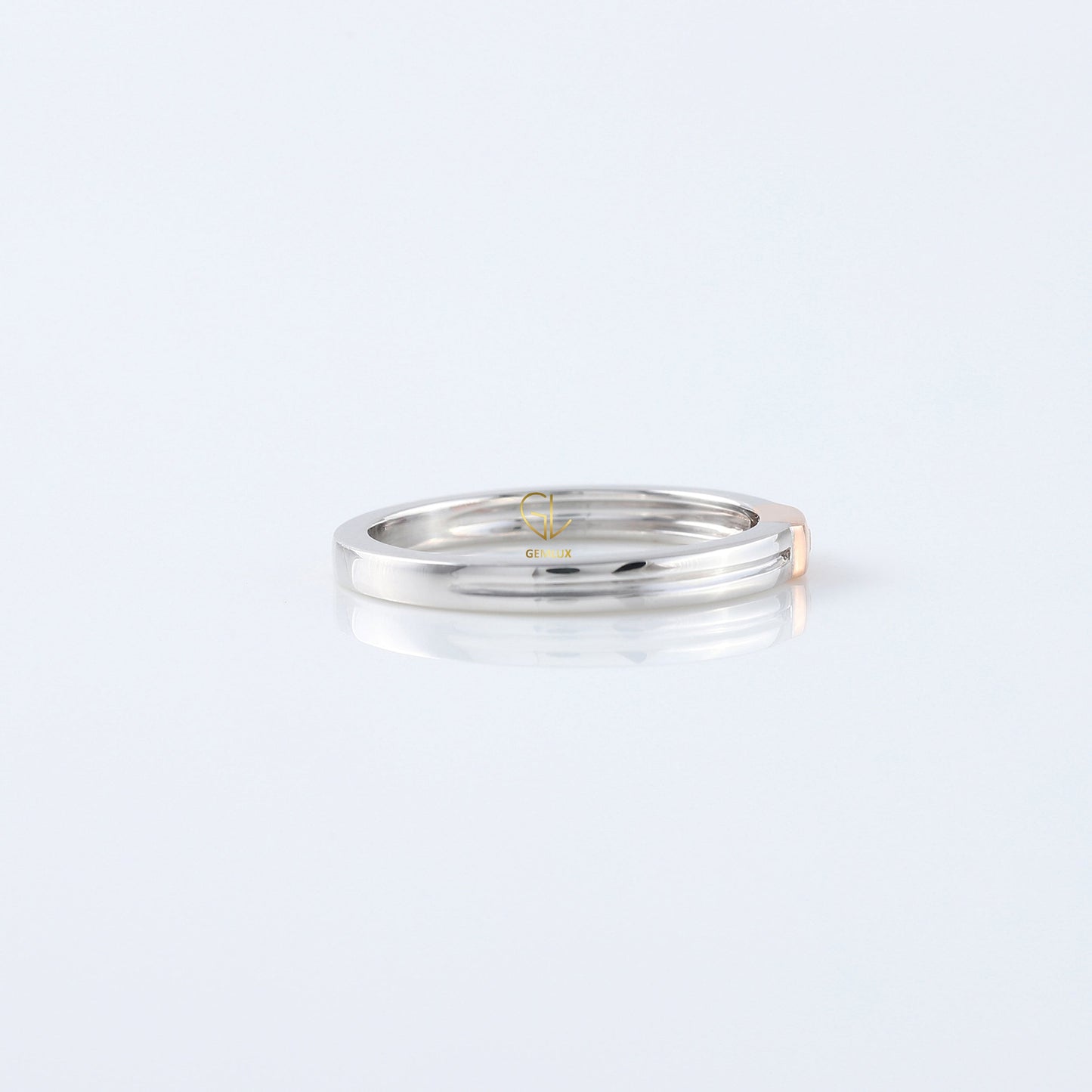 Round Moissanite Two Tone Solitaire Diamond Band