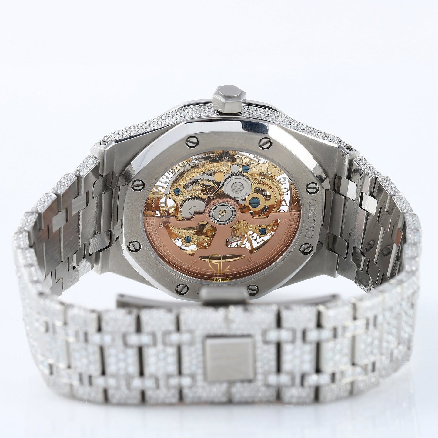 Iced Out VVS Moissanite Round Case Branded Hip Hop Watch For Men