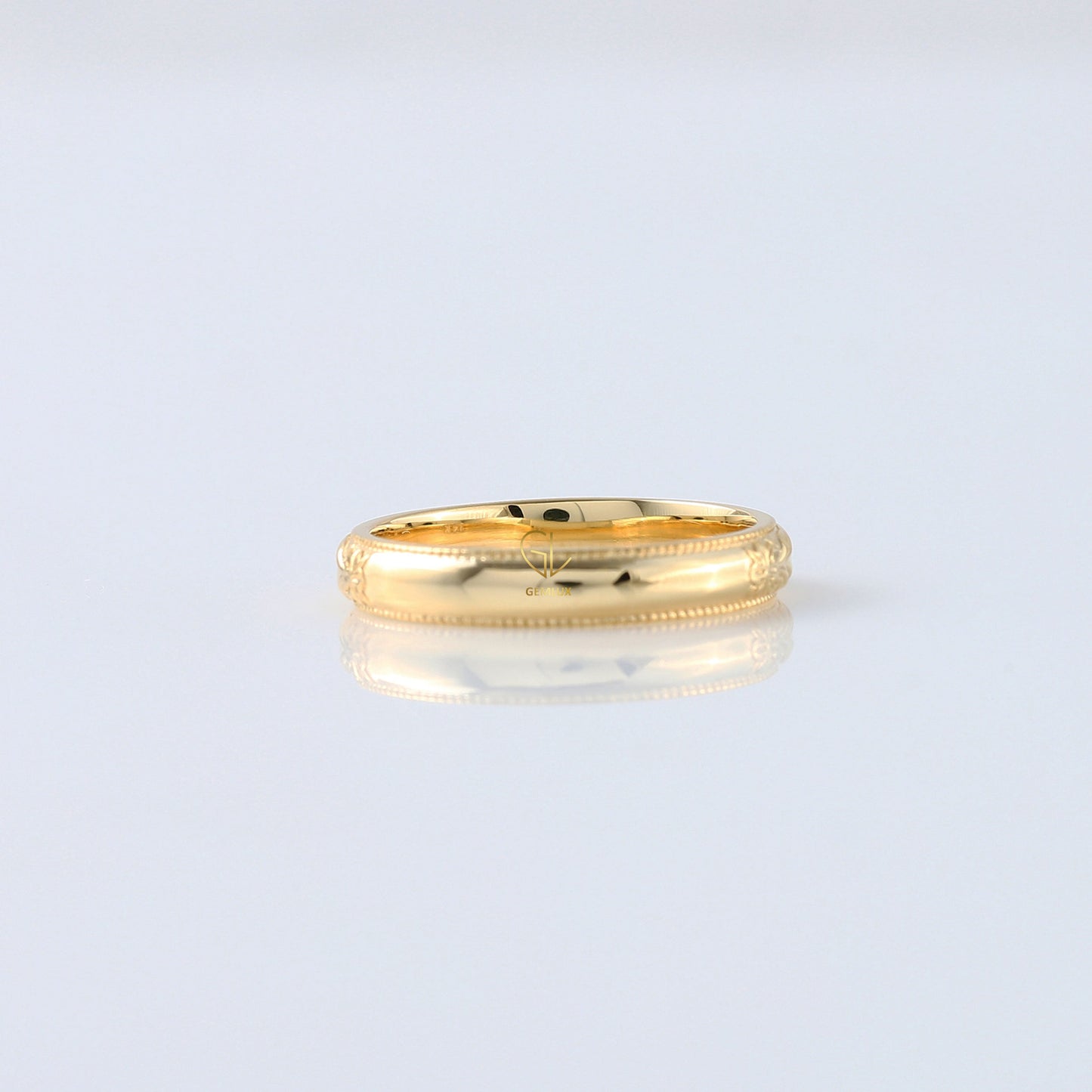 Retro Vintage 14k Solid Gold Plain Gold Filigree Wedding Band