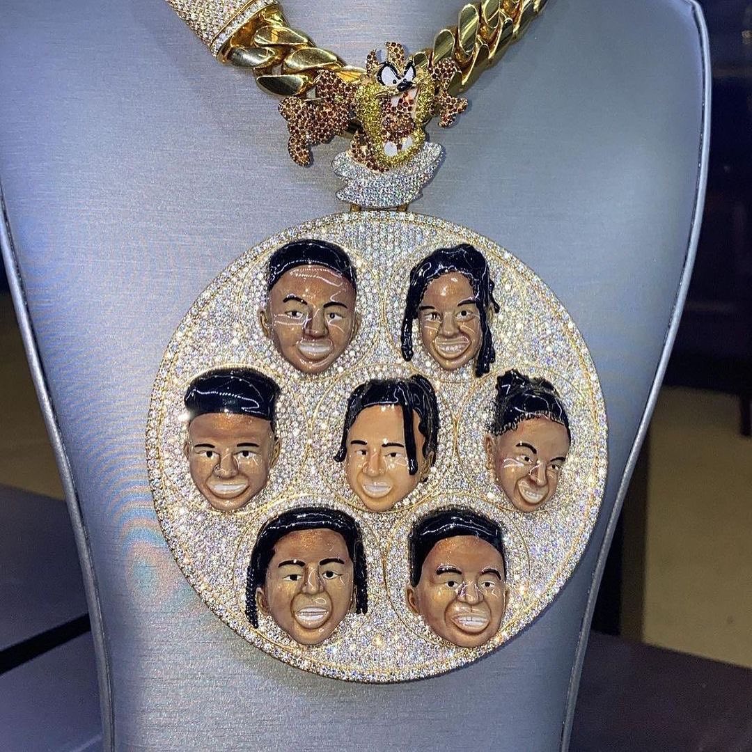 925 Silver Bling Bling VVS Moissanite 3D Face Hip Hop Pendant