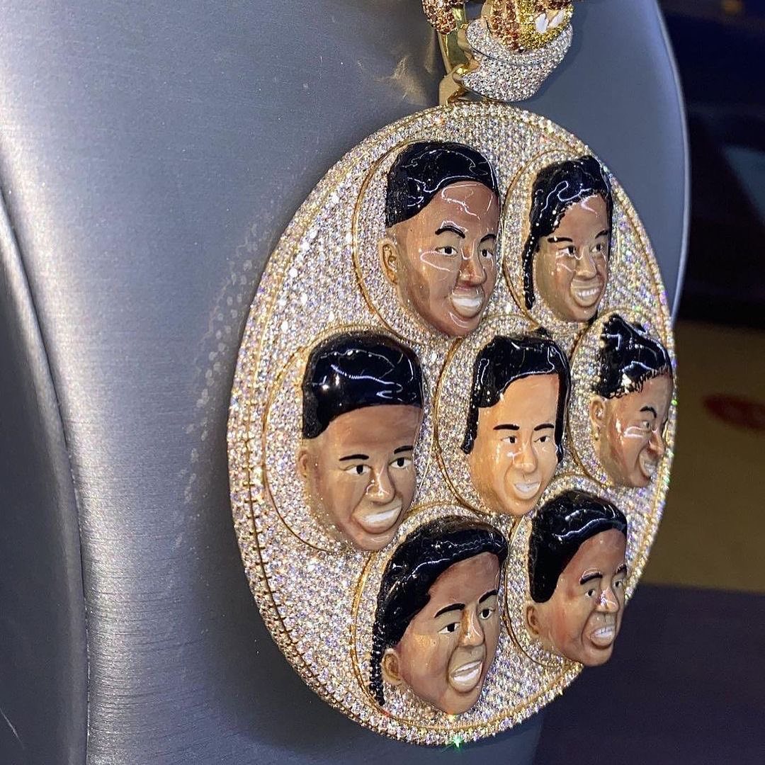 925 Silver Bling Bling VVS Moissanite 3D Face Hip Hop Pendant