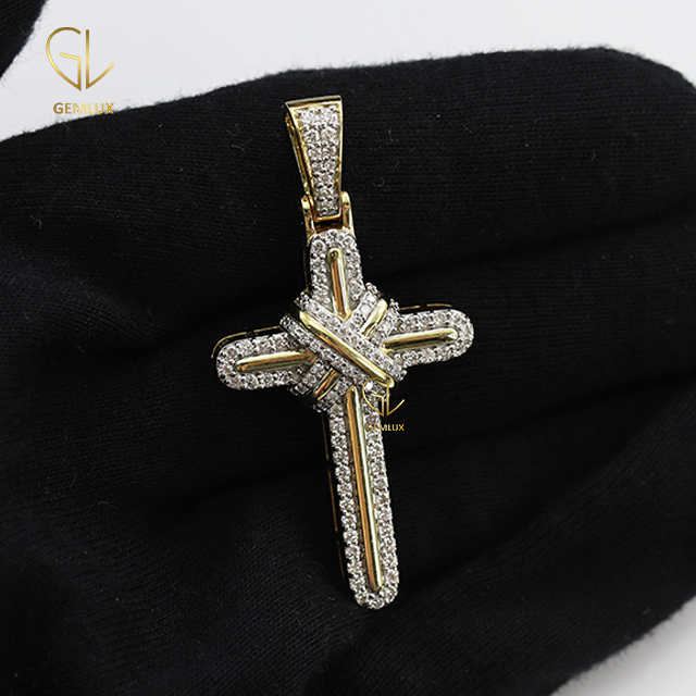 Bling Bling Moissanite Diamond Cross Pendant