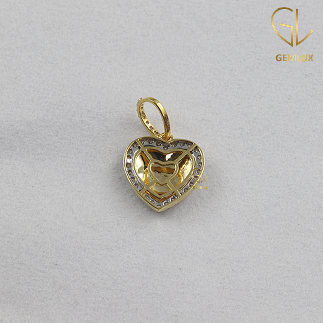 Vintage Heart 10K Solid Gold Charm Pendant