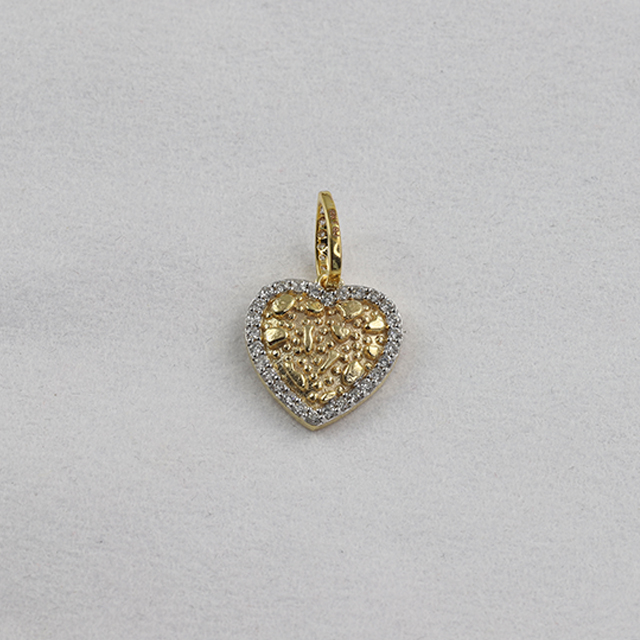 Vintage Heart 10K Solid Gold Charm Pendant