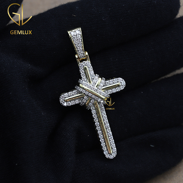 Bling Bling Moissanite Diamond Cross Pendant