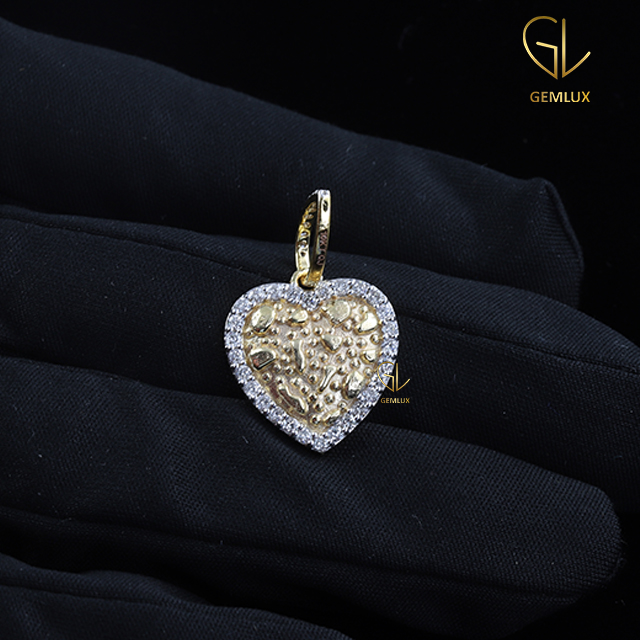 Vintage Heart 10K Solid Gold Charm Pendant