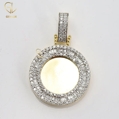 Memory Round Moissanite Diamond Pendant