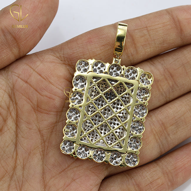 VVS Moissanite Diamond Dog Tag Pendant For Men