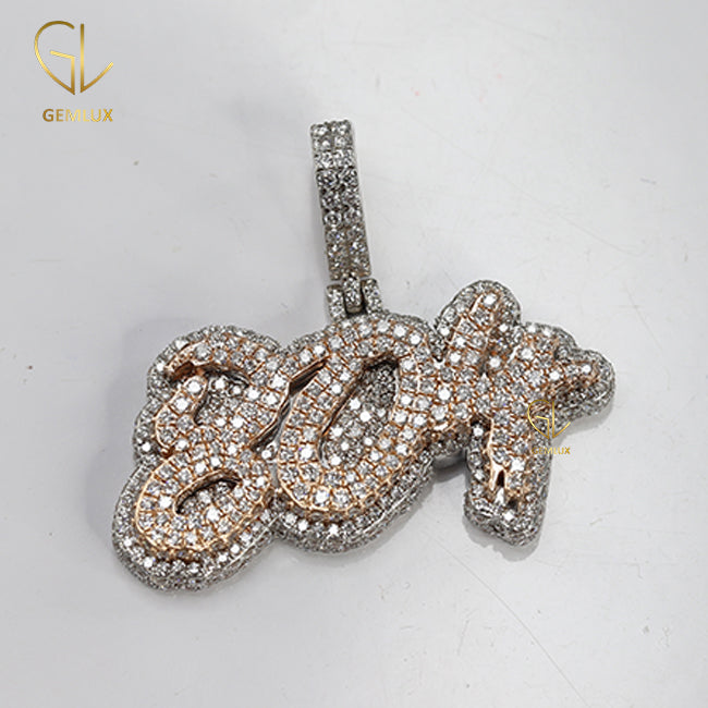 Iced Out HipHop Moissanite Number Pendant