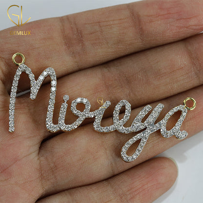 Iced Out Moissanite Diamond Custom Name Letter Pendant