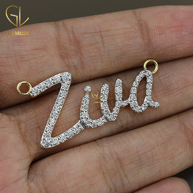 Stylish Letter Name Custom Diamond Pendant