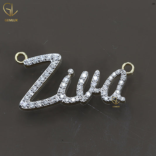 Stylish Letter Name Custom Diamond Pendant