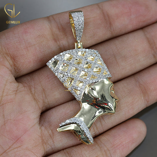 Egypt "Queen Nefertiti" Moissanite Diamond Pendant