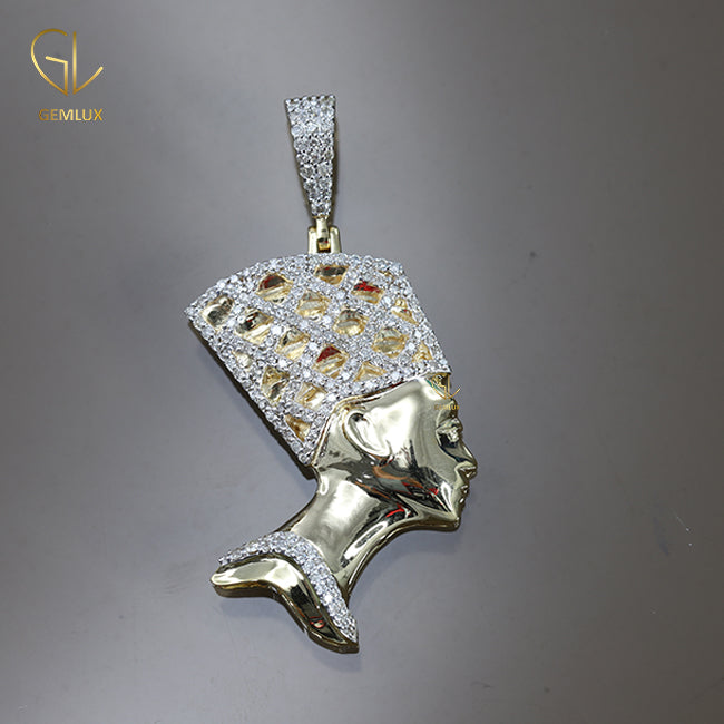 Egypt "Queen Nefertiti" Moissanite Diamond Pendant