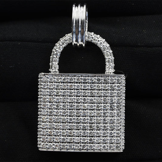 Fully Iced Out Moissanite Diamond Hip Hop Lock Pendant