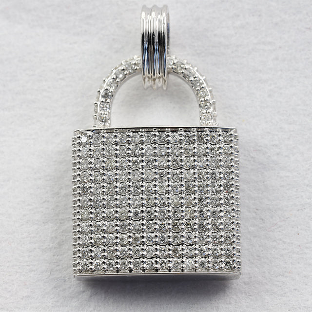 Fully Iced Out Moissanite Diamond Hip Hop Lock Pendant