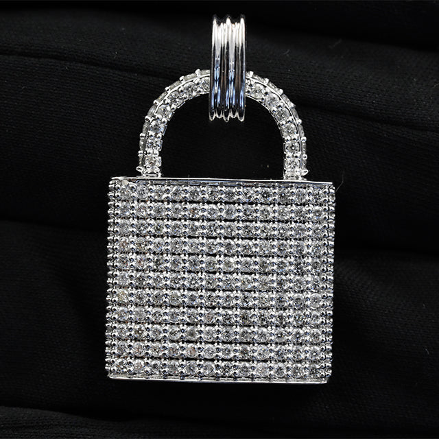 Fully Iced Out Moissanite Diamond Hip Hop Lock Pendant