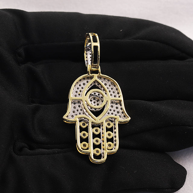 Iced Out Moissanite Diamond Hip Hop Palm Shape Charm Pendant 