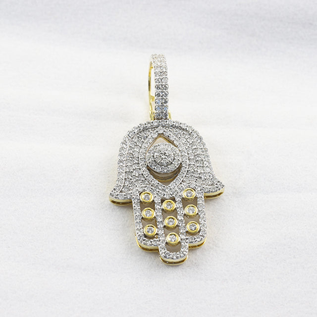 Iced Out Moissanite Diamond Hip Hop Palm Shape Charm Pendant 