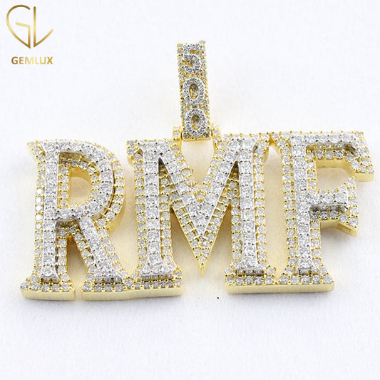 Iced Out VVS Moissanite Diamond Custom Letter Pendant