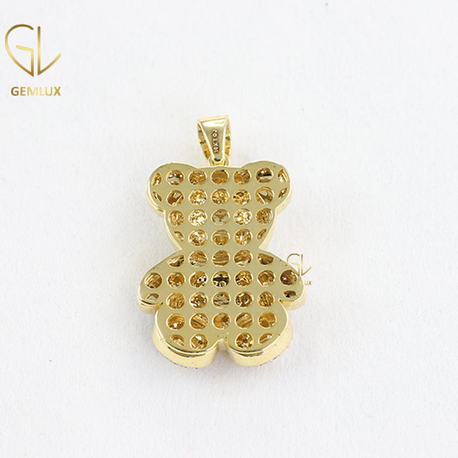 Iced Out Lovely Teddy Bear Moissanite Pendant