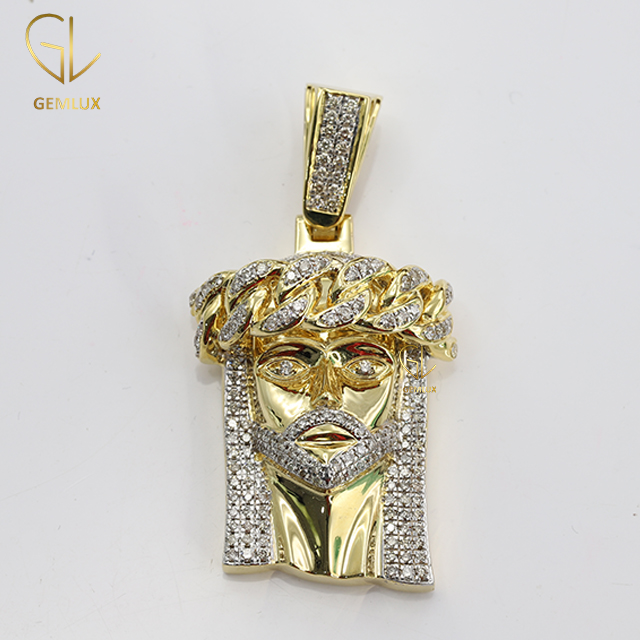 Miami Cuban Link Crown Jesus HipHop Diamond Pendant