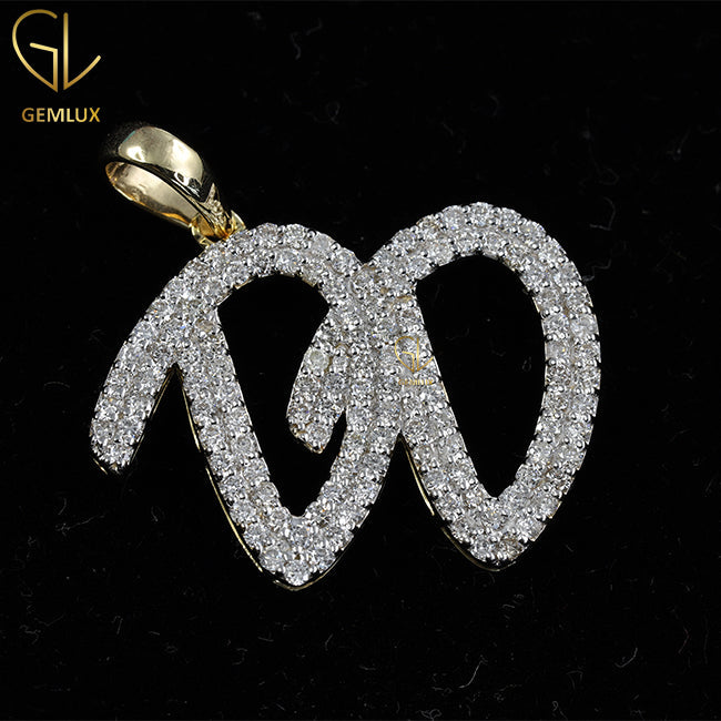 Bling Bling Custom Initial Letter Moissanite Diamond Hiphop Pendant