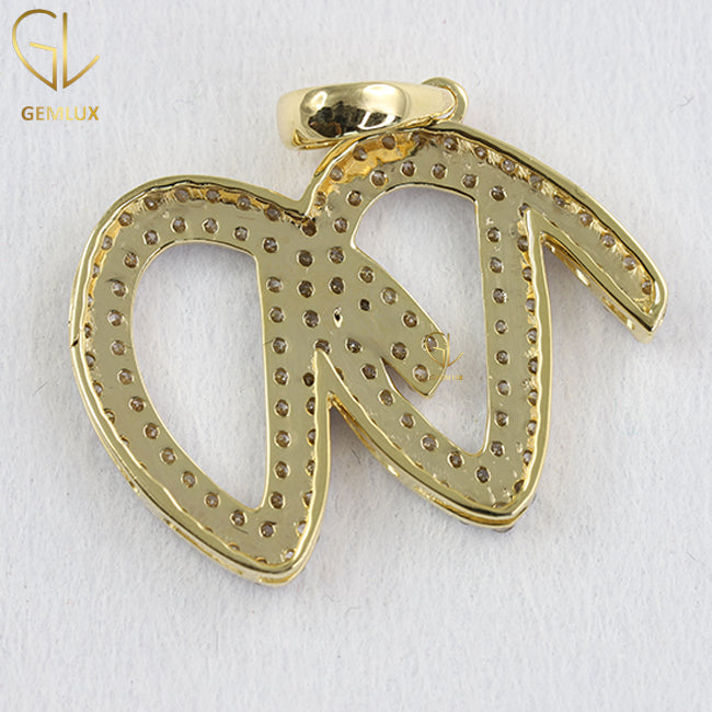 Bling Bling Custom Initial Letter Moissanite Diamond Hiphop Pendant