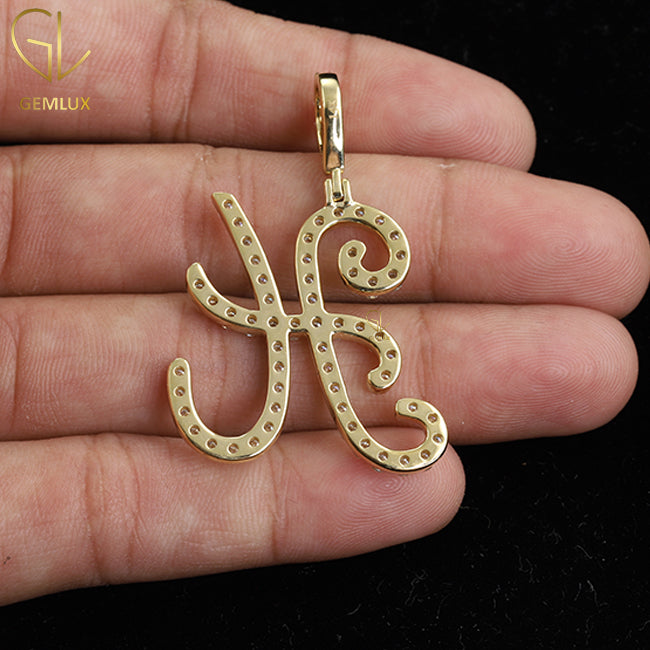 Bling Bling Moissanite Initial Letter 'H' Unisex Pendant