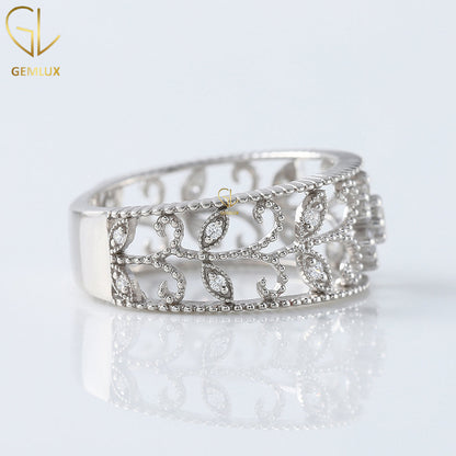 Art Deco Vintage Style Leaf Inspired Ring