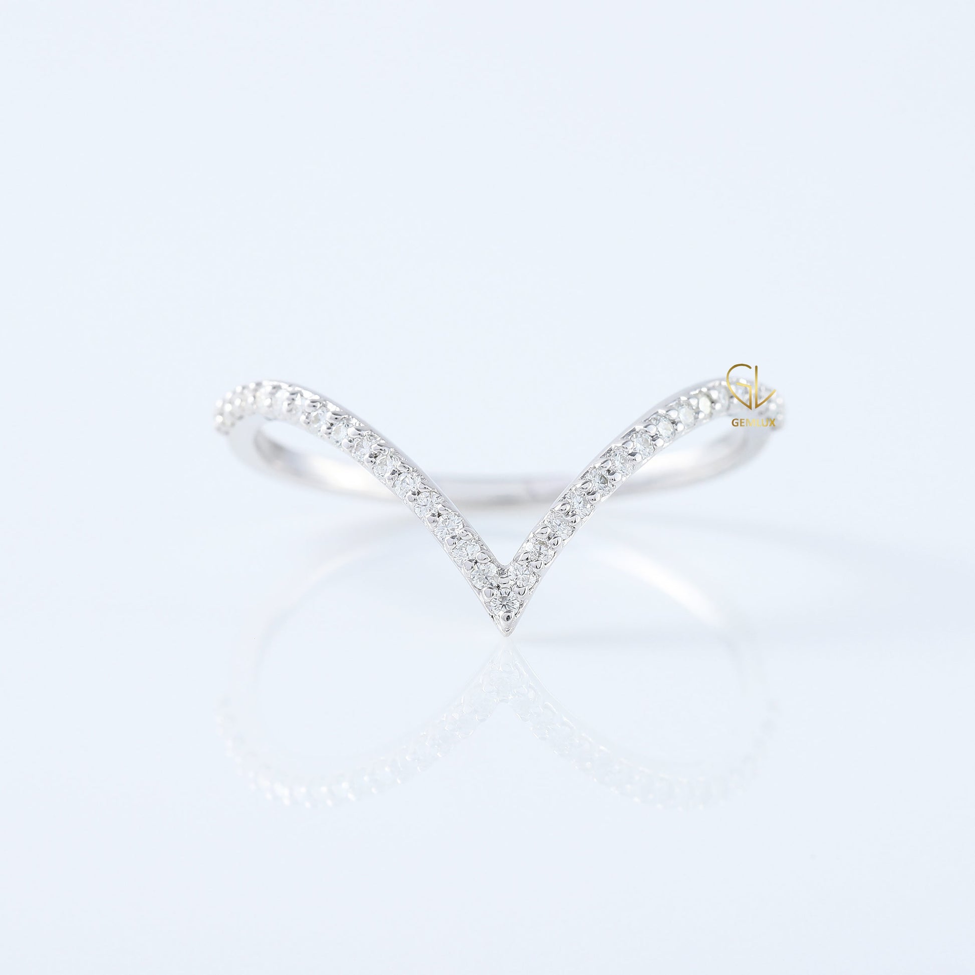 V Shape Lab Grown Diamond Wishbone Wedding Ring