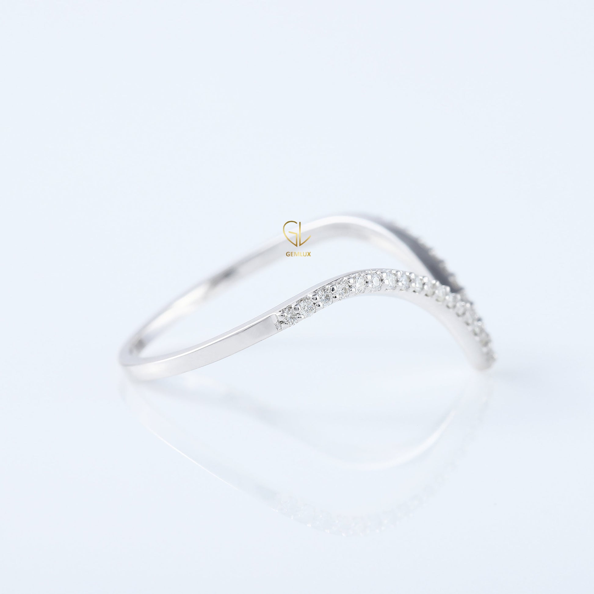 V Shape Lab Grown Diamond Wishbone Wedding Ring