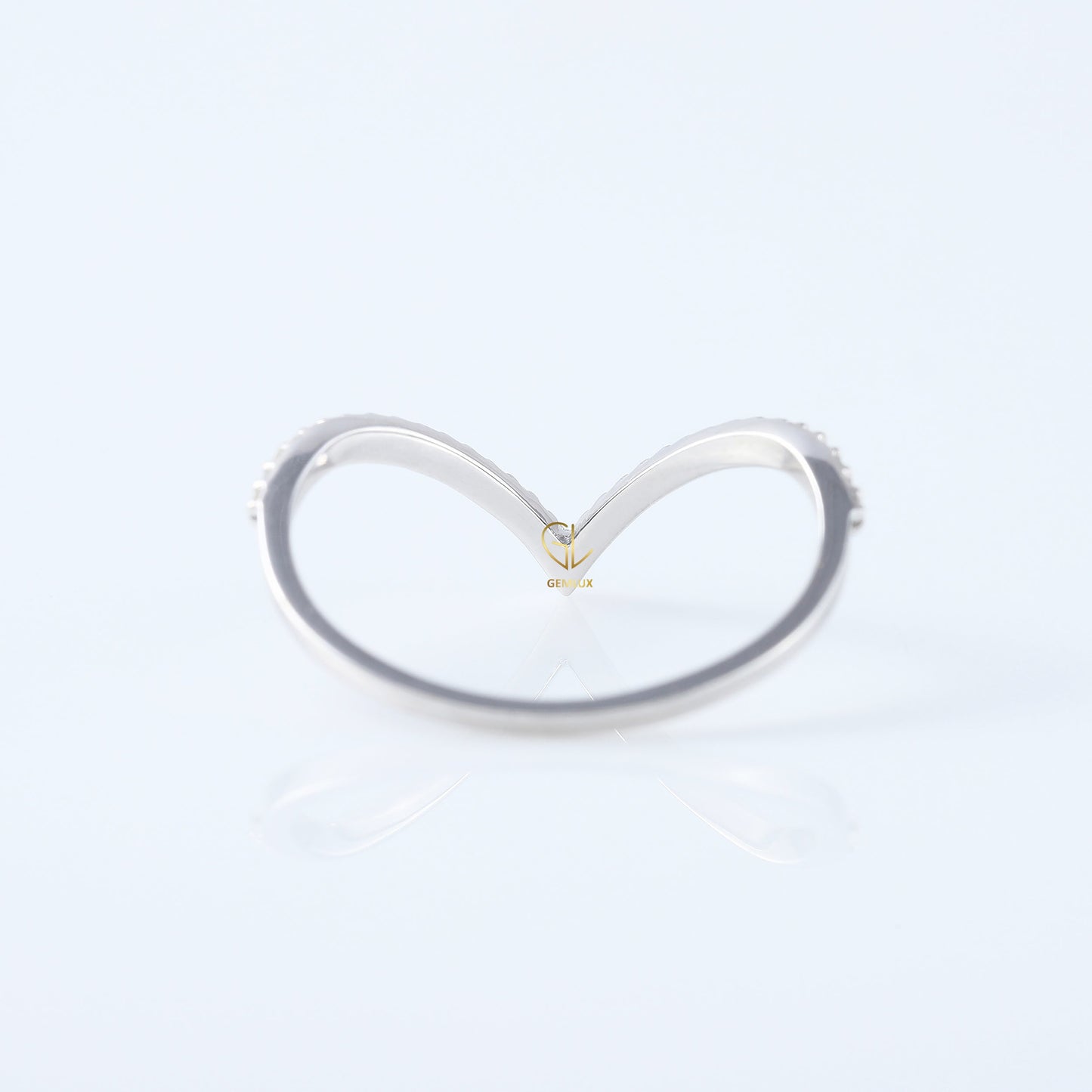 V Shape Lab Grown Diamond Wishbone Wedding Ring