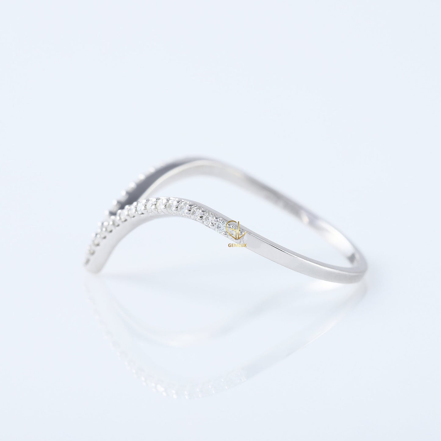 V Shape Lab Grown Diamond Wishbone Wedding Ring