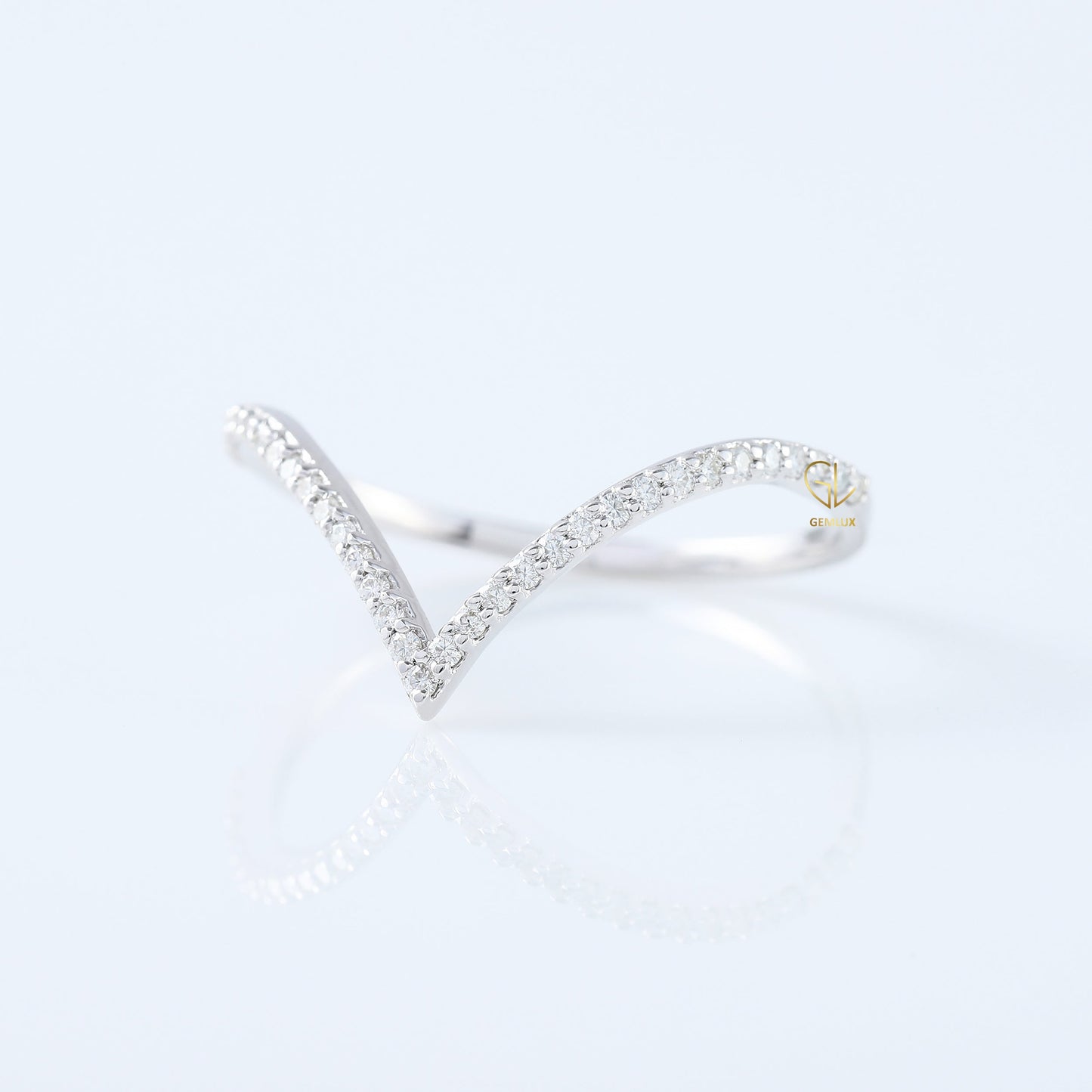 V Shape Lab Grown Diamond Wishbone Wedding Ring