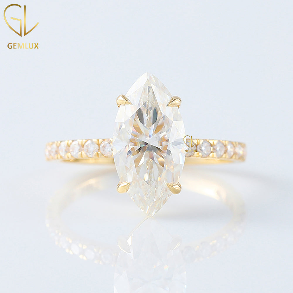 Marquise Cut Moissanite Engagement Ring