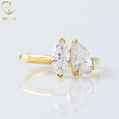 Toi Et Moi Moissanite Diamond Engagement Ring