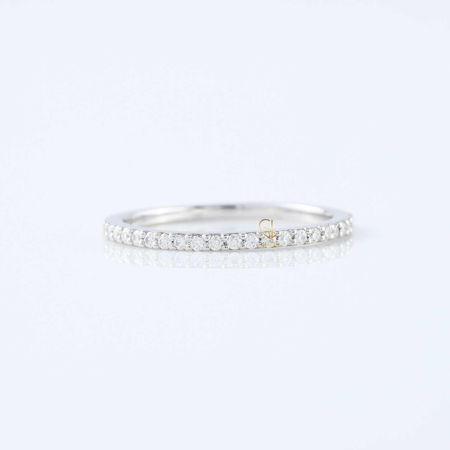 Delicate Moissanite Diamond Eternity Wedding Band