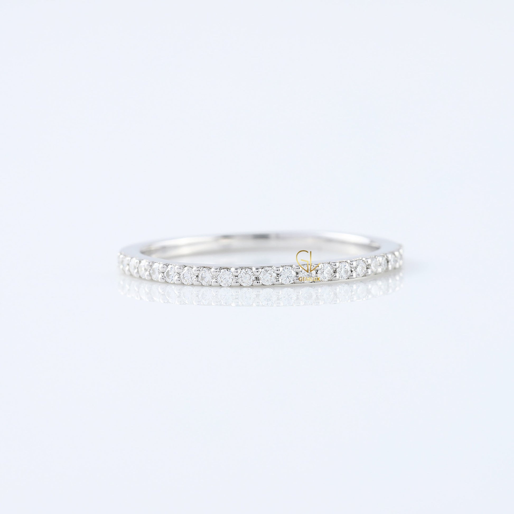 Delicate Moissanite Diamond Eternity Wedding Band