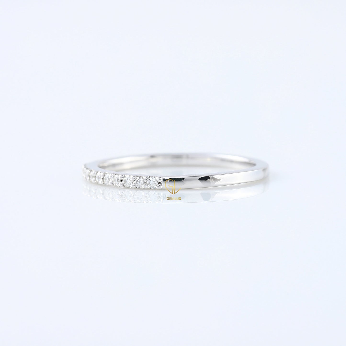 Delicate Moissanite Diamond Eternity Wedding Band