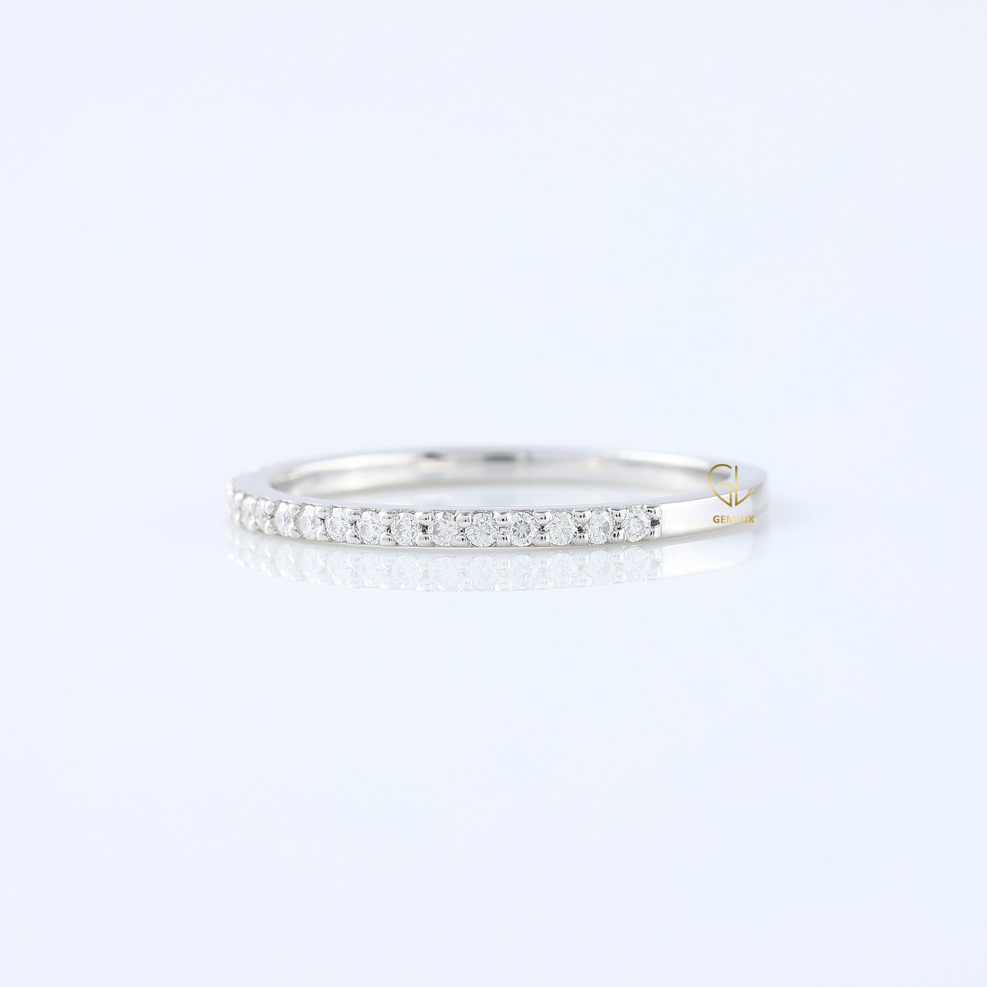 Delicate Moissanite Diamond Eternity Wedding Band